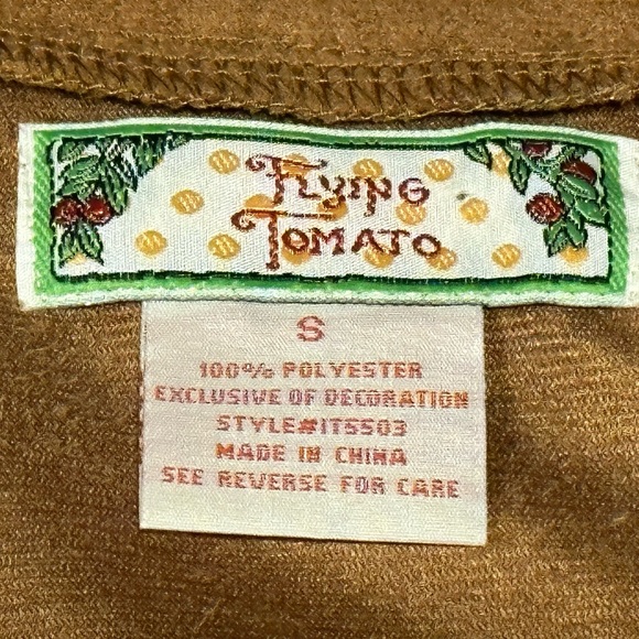 Flying Tomato. Poncho style western boho fancy embellished shirt. Size Small - Picture 4 of 5